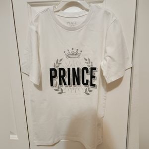 Prince logo t-shirt, 7/8 boys, white, children's place.